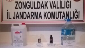 Sahte alkol operasyonunda 2,5L sahte rakı bulundu