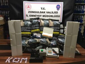 Kdz.Ereğli İlçe Emniyet Müdürlüğünden kaçak tütün ve makaron operasyonu
