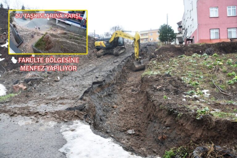 Fakülte bölgesinde menfez yapılıyor