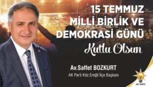 Başkan Bozkurt’un 15 Temmuz mesajı