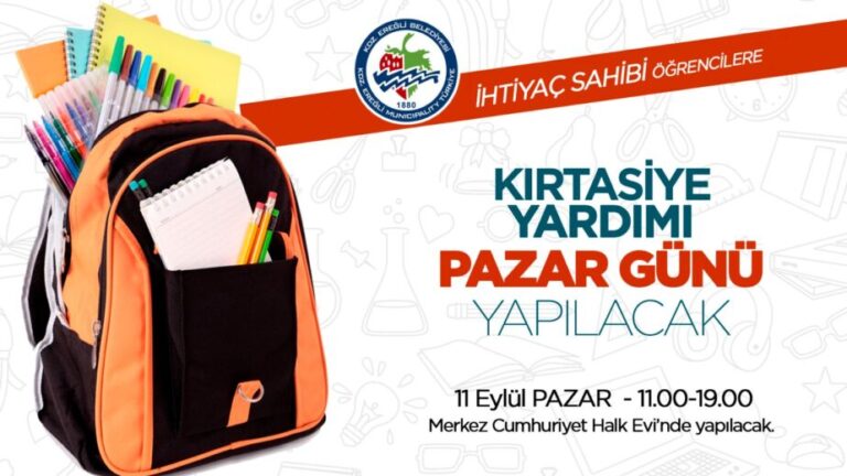 Kırtasiye yardımı pazar günü yapılacak