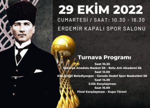 Cumhuriyet Kupası 29 Ekim’de Erdemir Kapalı Spor Salonu’nda