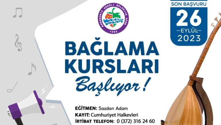 Bağlama kursu müracaatları başladı