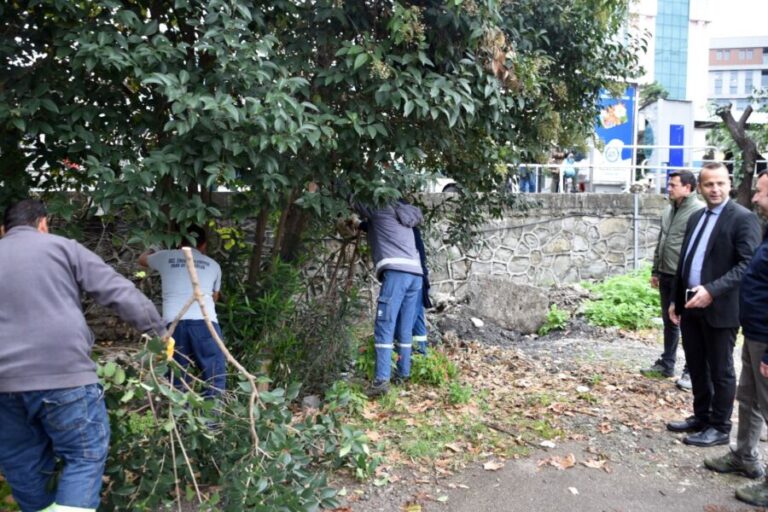 Eski kaymakamlık alanında temizlik çalışması yapılıyor