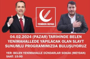Karaarslan Belen Yenimahalle’de miting düzenliyor