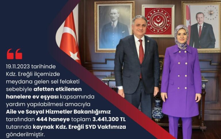 Milletvekili Bozkurt açıkladı: Kdz. Ereğli’de 444 haneye afet yardımı gönderildi