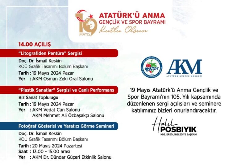 19 Mayıs’ta AKM’de sergi ve seminer düzenlenecek
