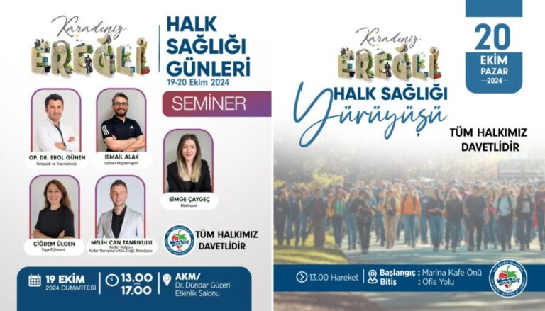 Kdz. Ereğli Belediyesi, “Halk Sağlığı Günleri Etkinliği” gerçekleştirecek