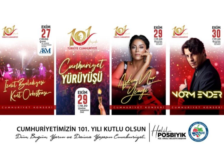 Kdz. Ereğli, 3 gün coşkuyla Cumhuriyetin 101. Yılını kutlayacak