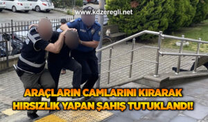 Araçların camlarını kırarak hırsızlık yapan şahış tutuklandı!