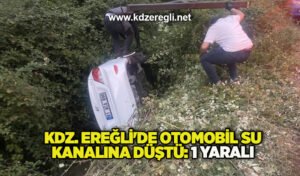 Kdz. Ereğli’de otomobil su kanalına düştü: 1 yaralı