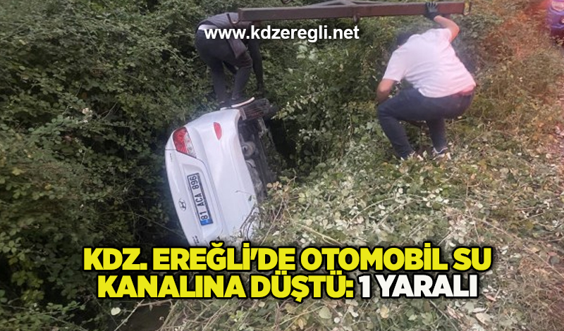 Kdz. Ereğli’de otomobil su kanalına düştü: 1 yaralı