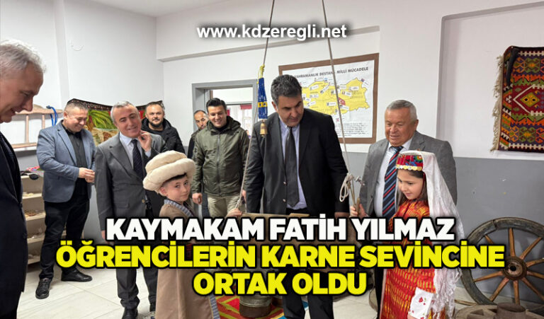 Kaymakam Fatih Yılmaz öğrencilerin karne sevincine ortak oldu