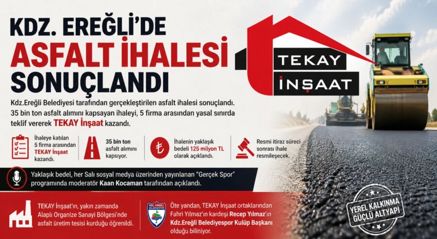 Kdz. Ereğli’de asfalt ihalesi sonuçlandı