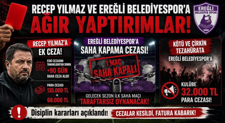TFF’den Recep Yılmaz’a ceza yağdı..!