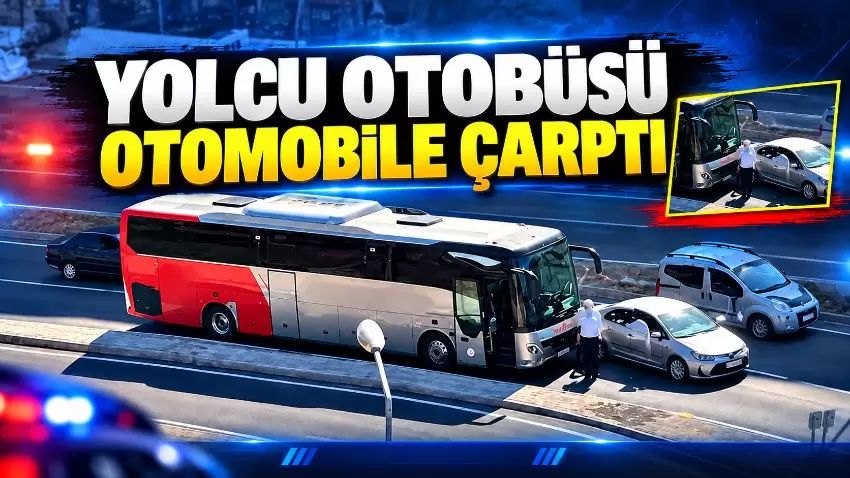 Kdz.Ereğli’de yolcu otobüsü otomobil’e çarptı